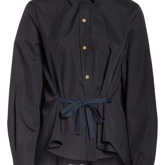 NWT Vince Tie Front Cotton Blouse - Picture 5 of 7